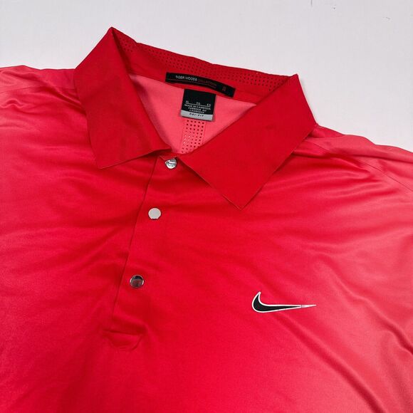 Nike Tiger Woods Collection Golf Polo Shirt Men’s Size XL Pink‎ Breathable Snap - Picture 3 of 10